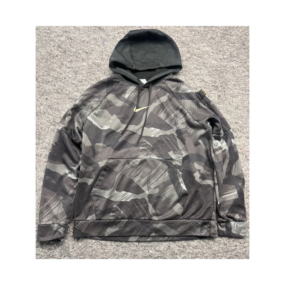 Nike Therma-FIT Hoodie Mens Large Cascade Brushstroke Camo DQ6949-010 Pullover